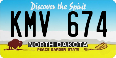 ND license plate KMV674