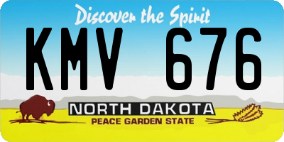 ND license plate KMV676