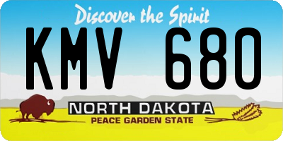 ND license plate KMV680