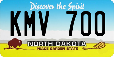 ND license plate KMV700