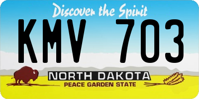 ND license plate KMV703
