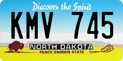 ND license plate KMV745