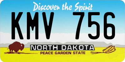 ND license plate KMV756