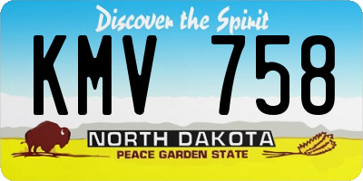 ND license plate KMV758