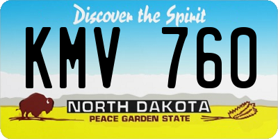 ND license plate KMV760