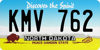 ND license plate KMV762