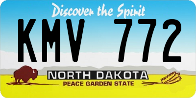 ND license plate KMV772