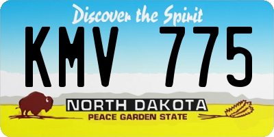 ND license plate KMV775