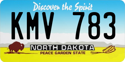ND license plate KMV783
