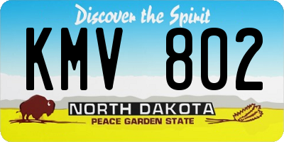 ND license plate KMV802