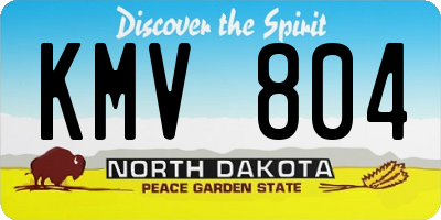 ND license plate KMV804