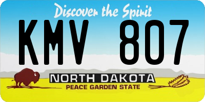 ND license plate KMV807