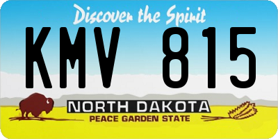 ND license plate KMV815