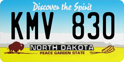 ND license plate KMV830