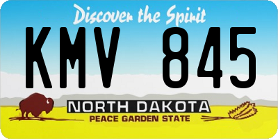 ND license plate KMV845