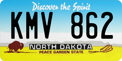 ND license plate KMV862
