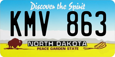 ND license plate KMV863