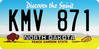 ND license plate KMV871