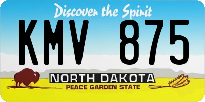 ND license plate KMV875
