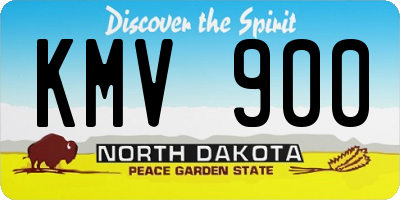 ND license plate KMV900