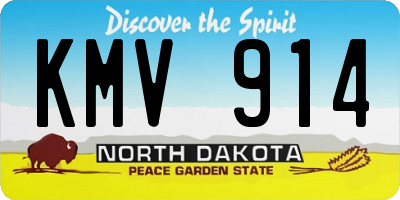 ND license plate KMV914