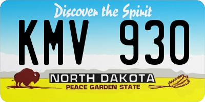 ND license plate KMV930