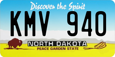 ND license plate KMV940