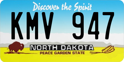 ND license plate KMV947
