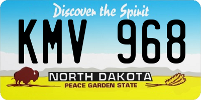 ND license plate KMV968