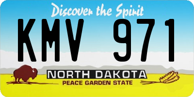 ND license plate KMV971
