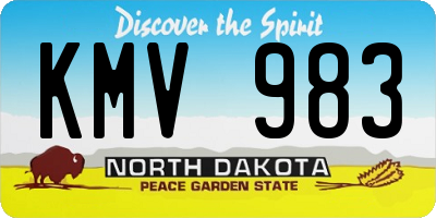 ND license plate KMV983