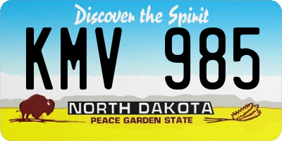 ND license plate KMV985