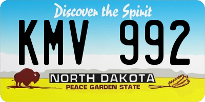 ND license plate KMV992