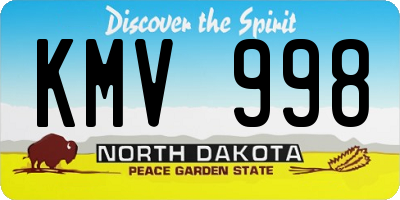 ND license plate KMV998