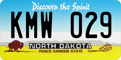 ND license plate KMW029