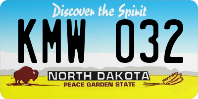 ND license plate KMW032