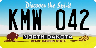 ND license plate KMW042