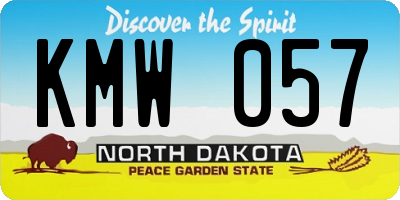 ND license plate KMW057