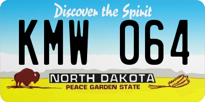 ND license plate KMW064