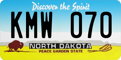 ND license plate KMW070
