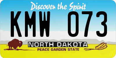 ND license plate KMW073