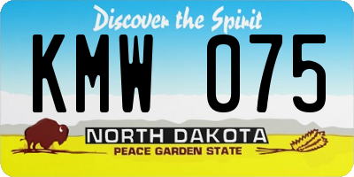 ND license plate KMW075