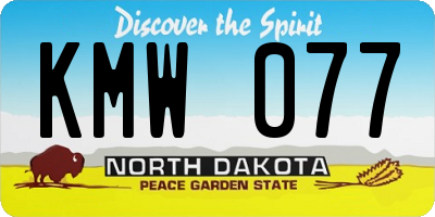 ND license plate KMW077