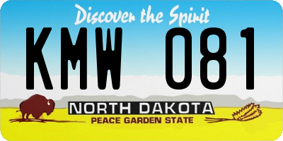 ND license plate KMW081