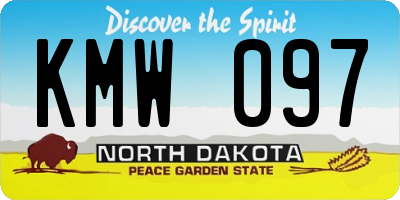 ND license plate KMW097