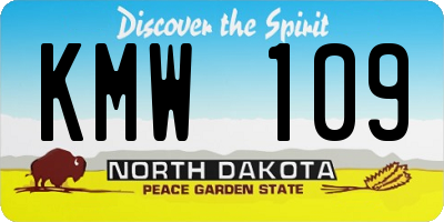 ND license plate KMW109
