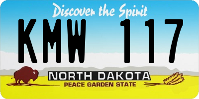 ND license plate KMW117