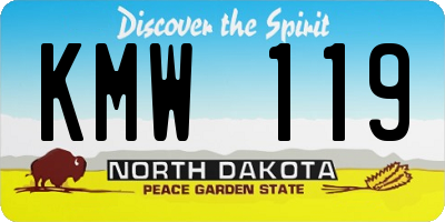 ND license plate KMW119