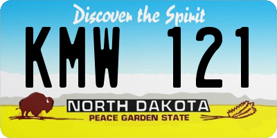ND license plate KMW121