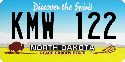 ND license plate KMW122